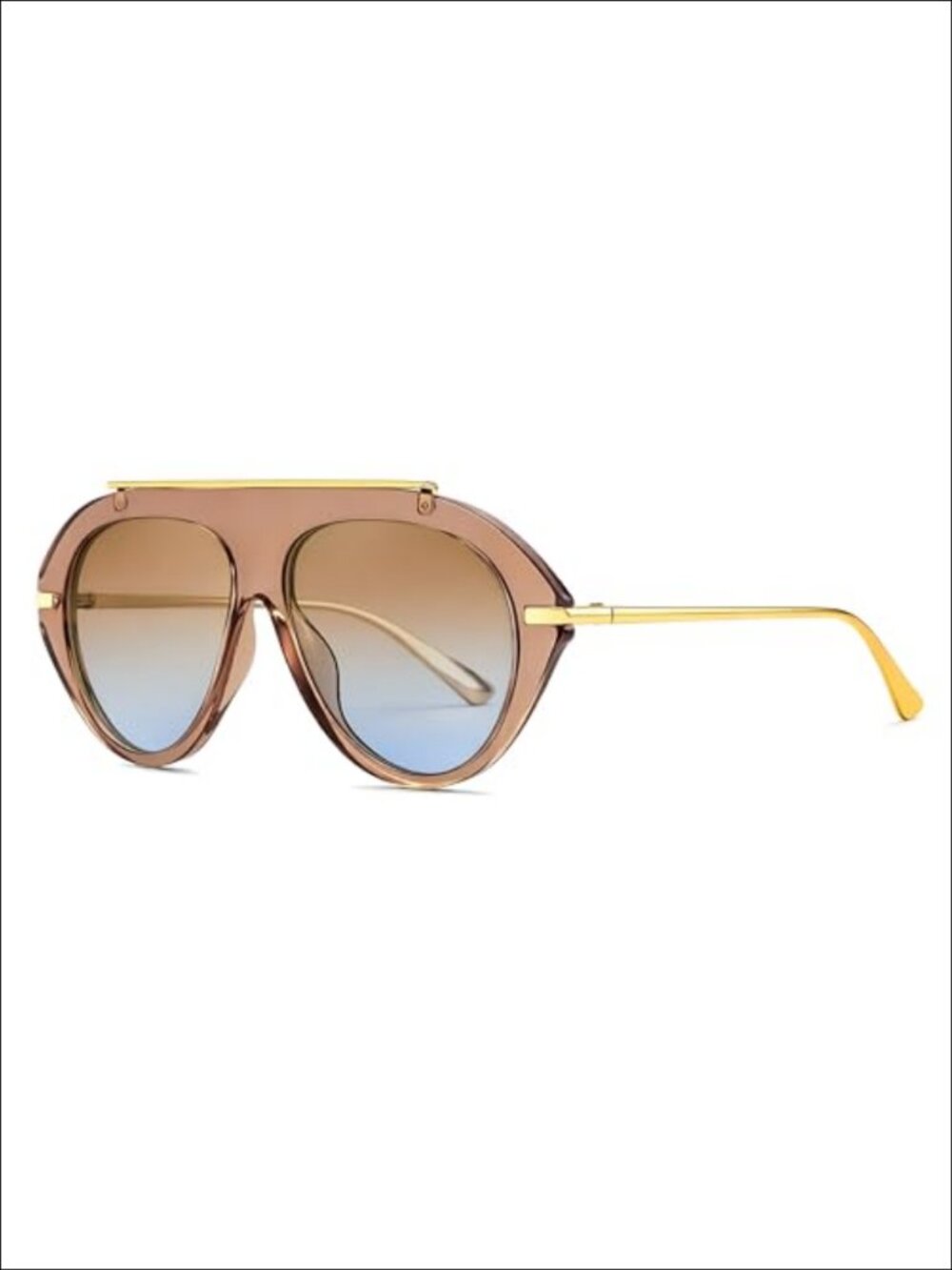 Oversized Retro Aviator Sunglasses UV400 Metal Top Bar Full Frame